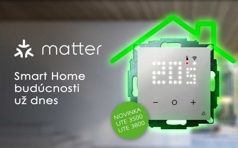 UTE 3500 a UTE 3800 - termostat s Matter WiFi pripojením